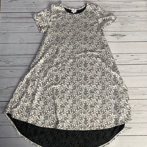 LuLaRoe Silver Floral Carly Dress Size M
